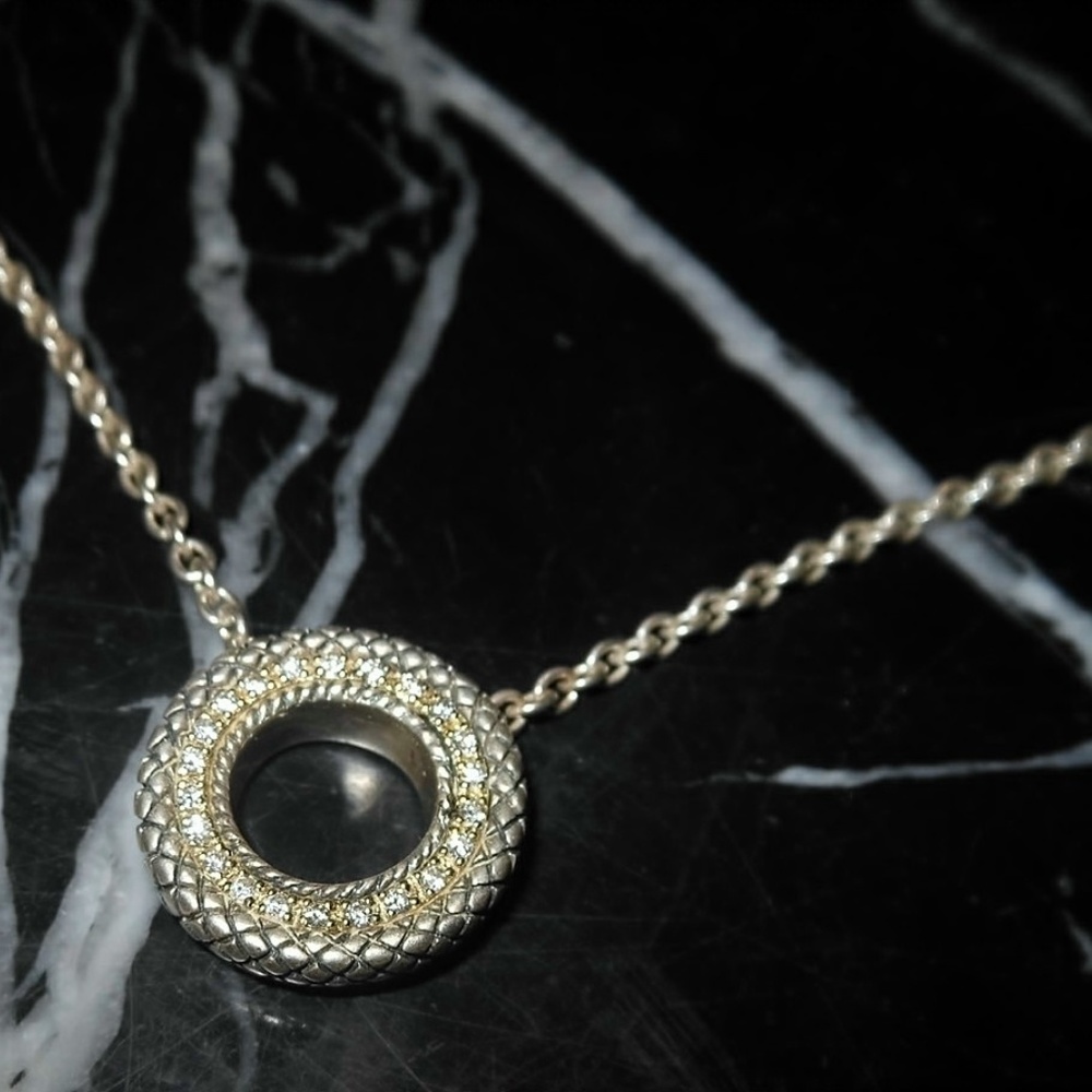 Andrea Candela 18k Gold & Silver Halo Design Circl